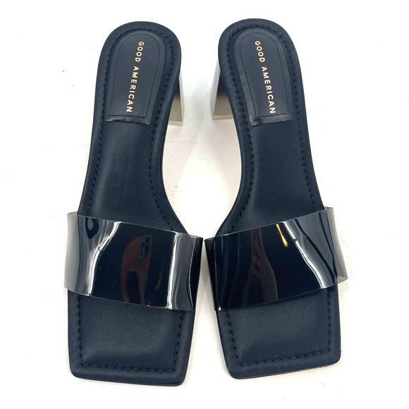 Good American Block Heel Slide Sandal Black 001 Size 10 GA119K-X - Picture 6 of 9